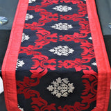 Embroidery(13 X 72 Inch) Table Runner(Red/Black)-Dupion Silk - Jagdish Store Online Since 1965