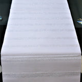 Striped(13 X 60 Inch) Table Runner(Off White)-Leather - Jagdish Store Online Since 1965