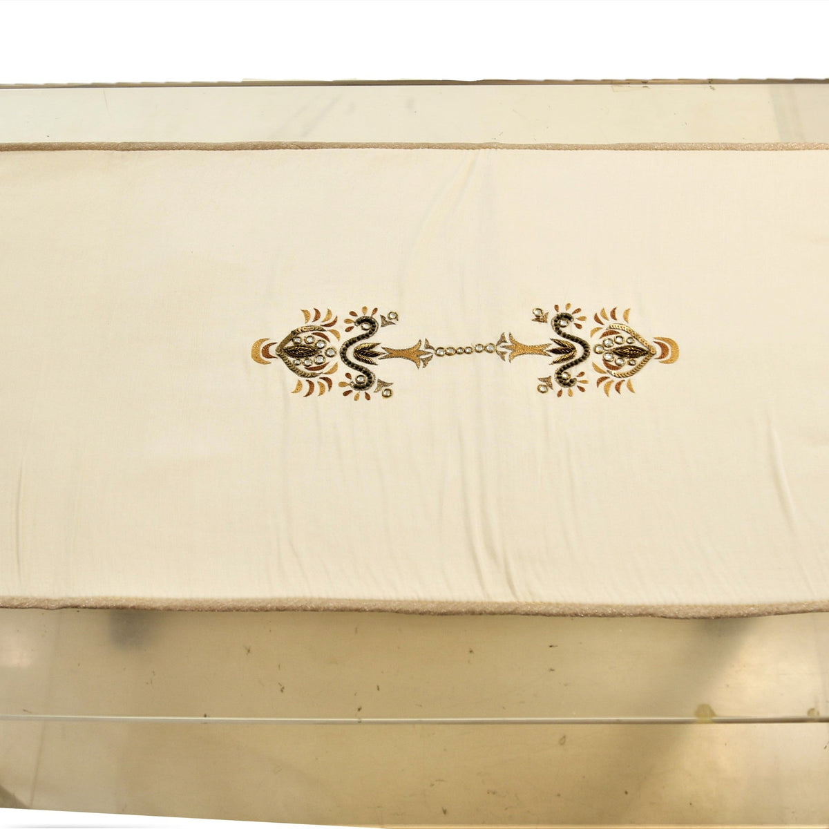 Embroidery (13 X 60 Inch) Table Runner(Cream)-Polyester - Jagdish Store Online Since 1965