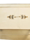 Cream Embroidered Polyester Table Runner 13x60 front view