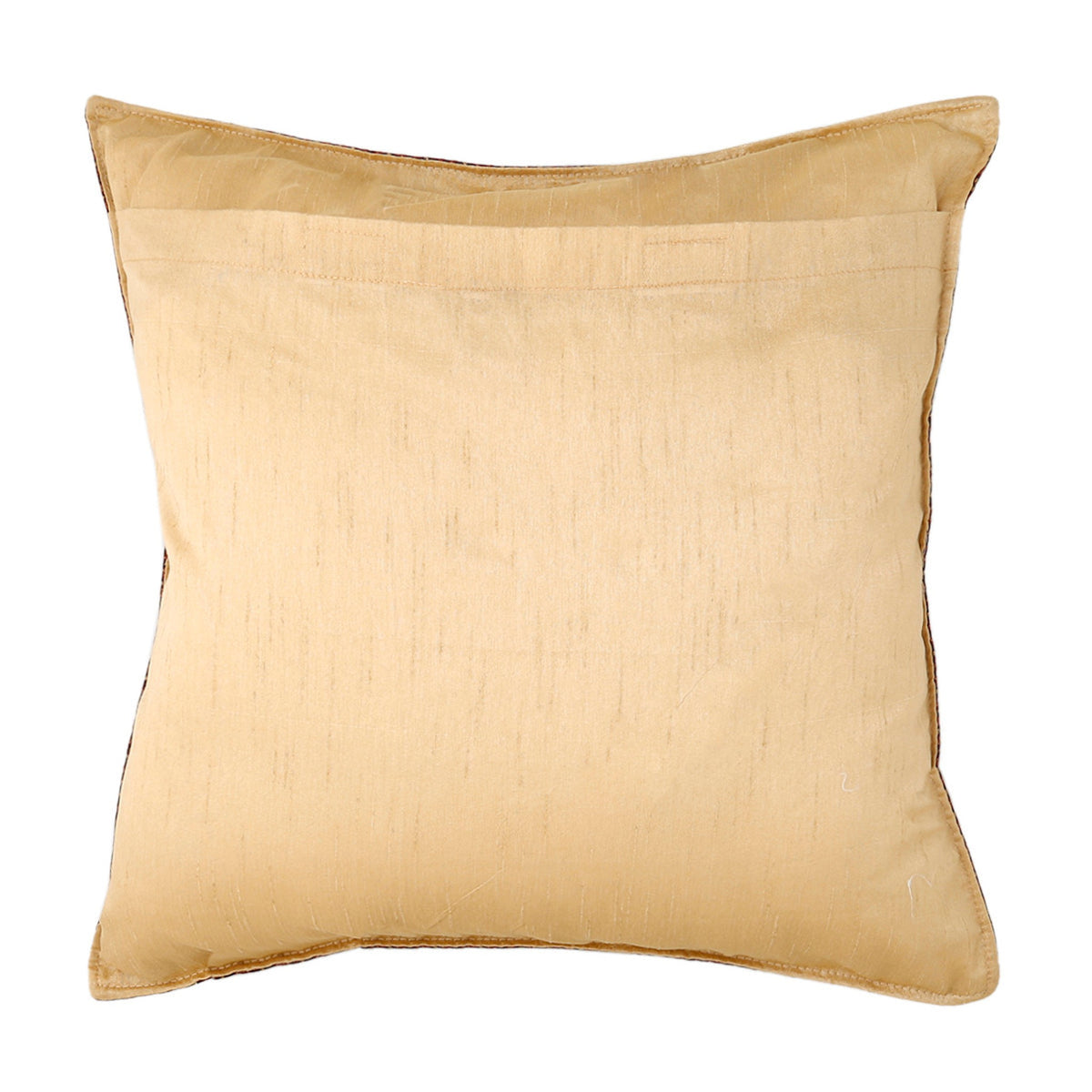 Plain cream polysilk reverse of the gold brocade cushion cover