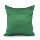 Green Brocade Dupion Silk Cushion Cover front view