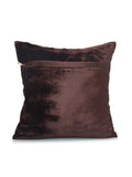 Brown Embroidered Chenille Cushion Cover front view