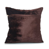 Brown Embroidered Chenille Cushion Cover front view