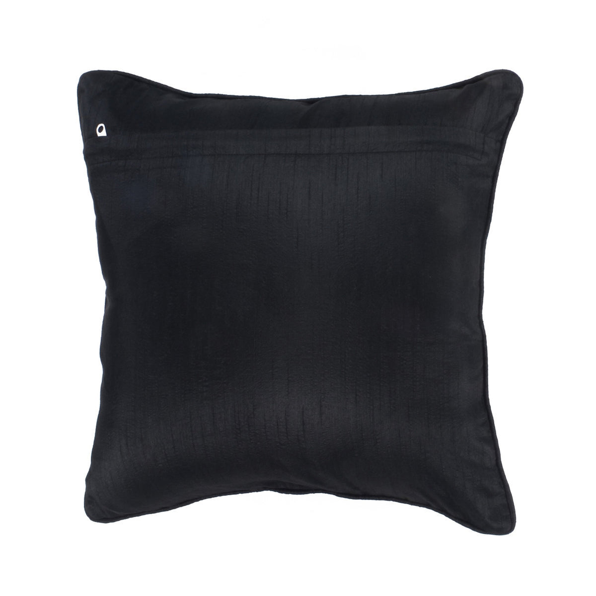 Plain black silk reverse of the zari trellis cushion cover
