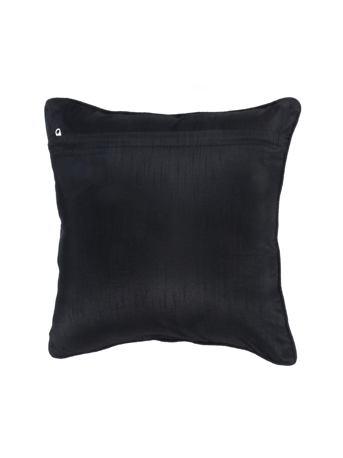 Plain black silk reverse of the zari trellis cushion cover