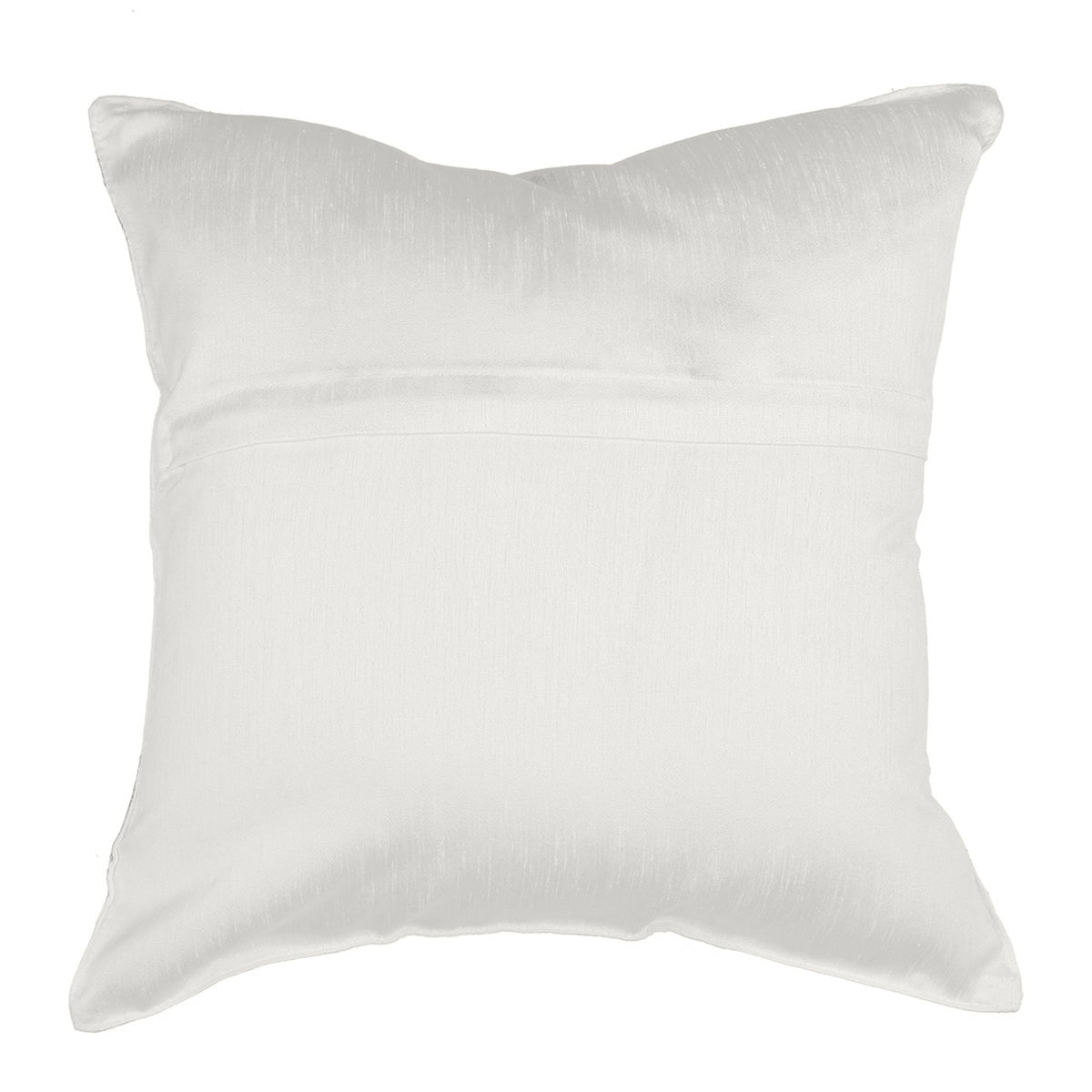 Plain white reverse of the blue grey mandala cushion cover