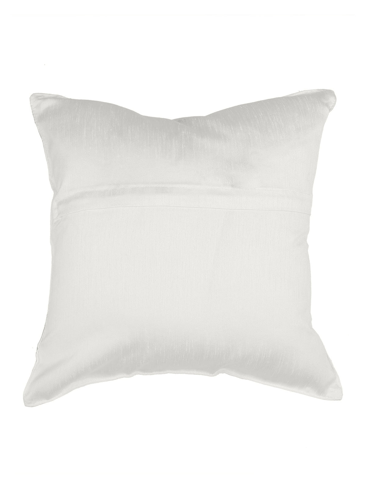 Plain white reverse of the blue grey mandala cushion cover