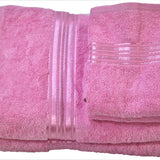 (Pink) Plain Cotton Bath Towel Set-4 Pcs Set - Jagdish Store Online Since 1965