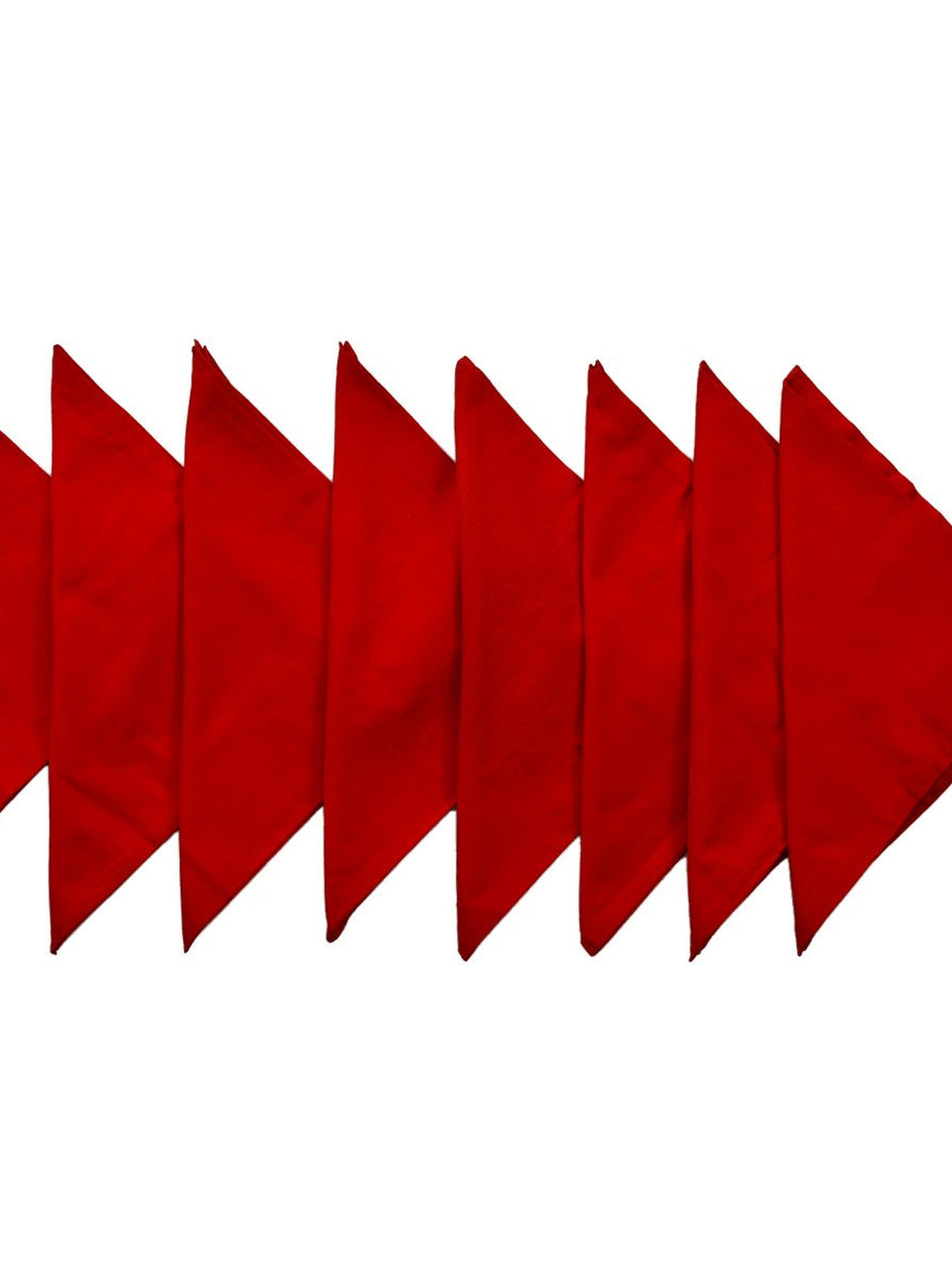 Red plain cotton napkin folded into a triangle