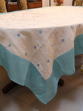 Cream Embroidered Polyester Table Cover front view