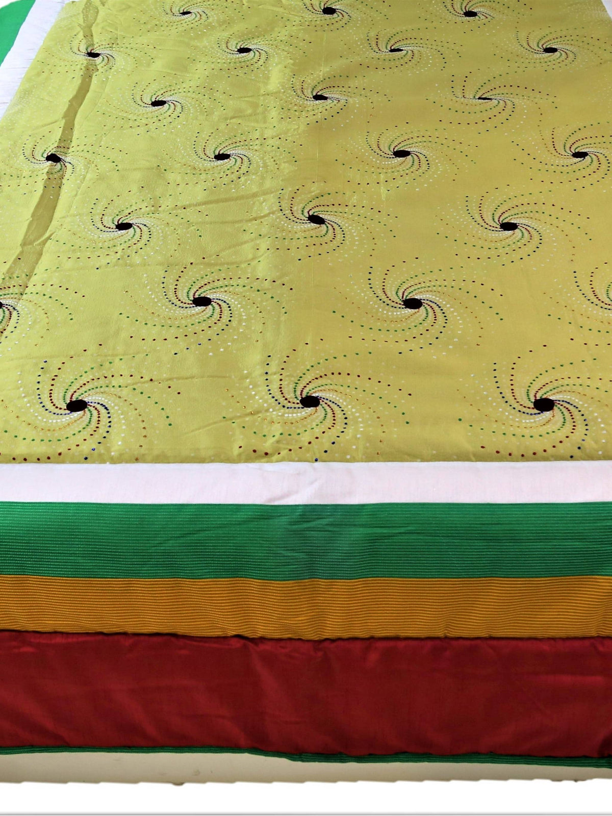 Green Polycotton Quilt front view