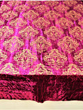 Foil Printed(Magenta/Gold) Chenille Quilt (90x100 Inch) - Jagdish Store Online Since 1965