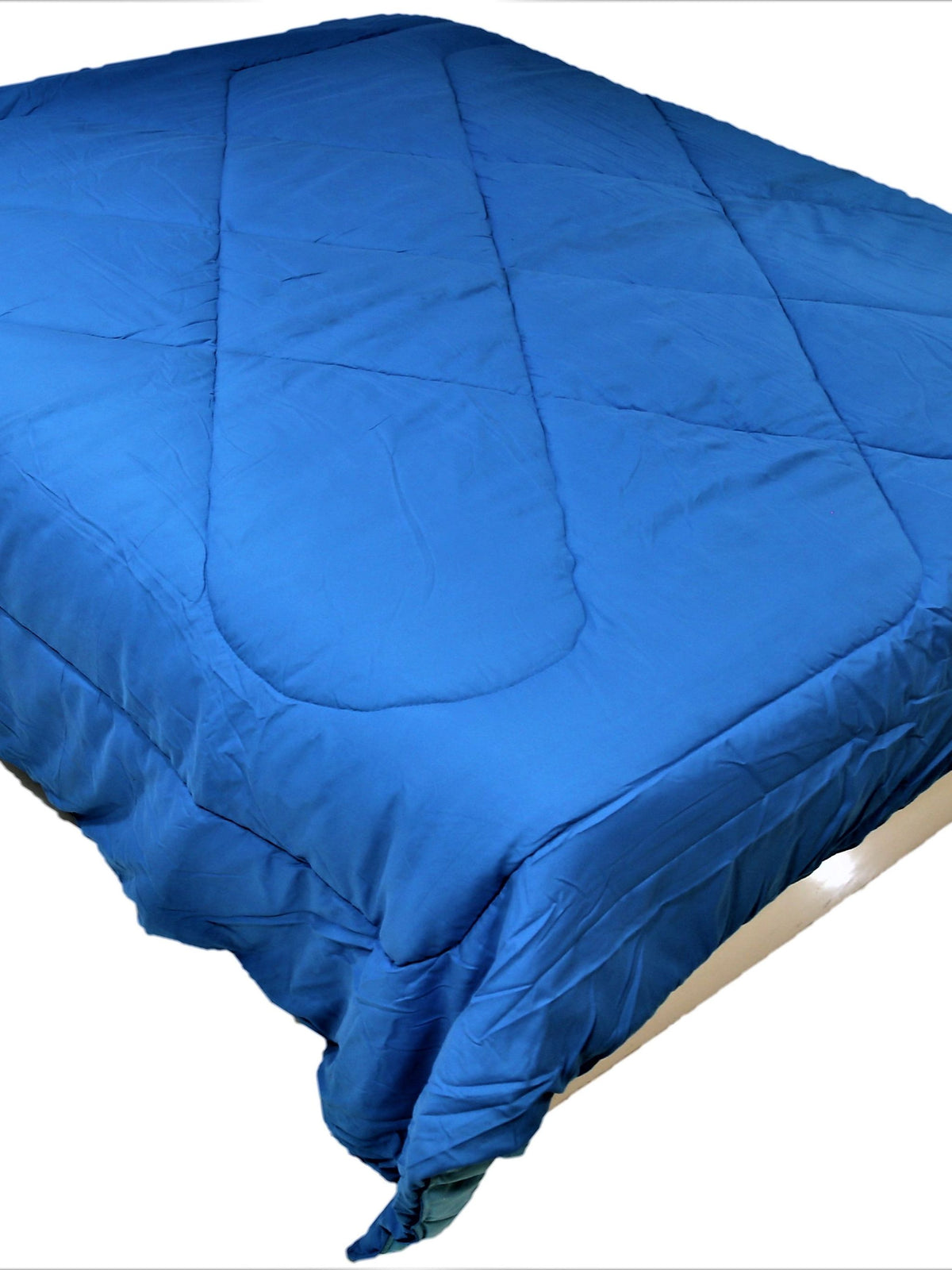 Double Shade Reversible (Blue) PolyCotton Quilt (90x100 Inch)-300 GSM - Jagdish Store Online Since 1965