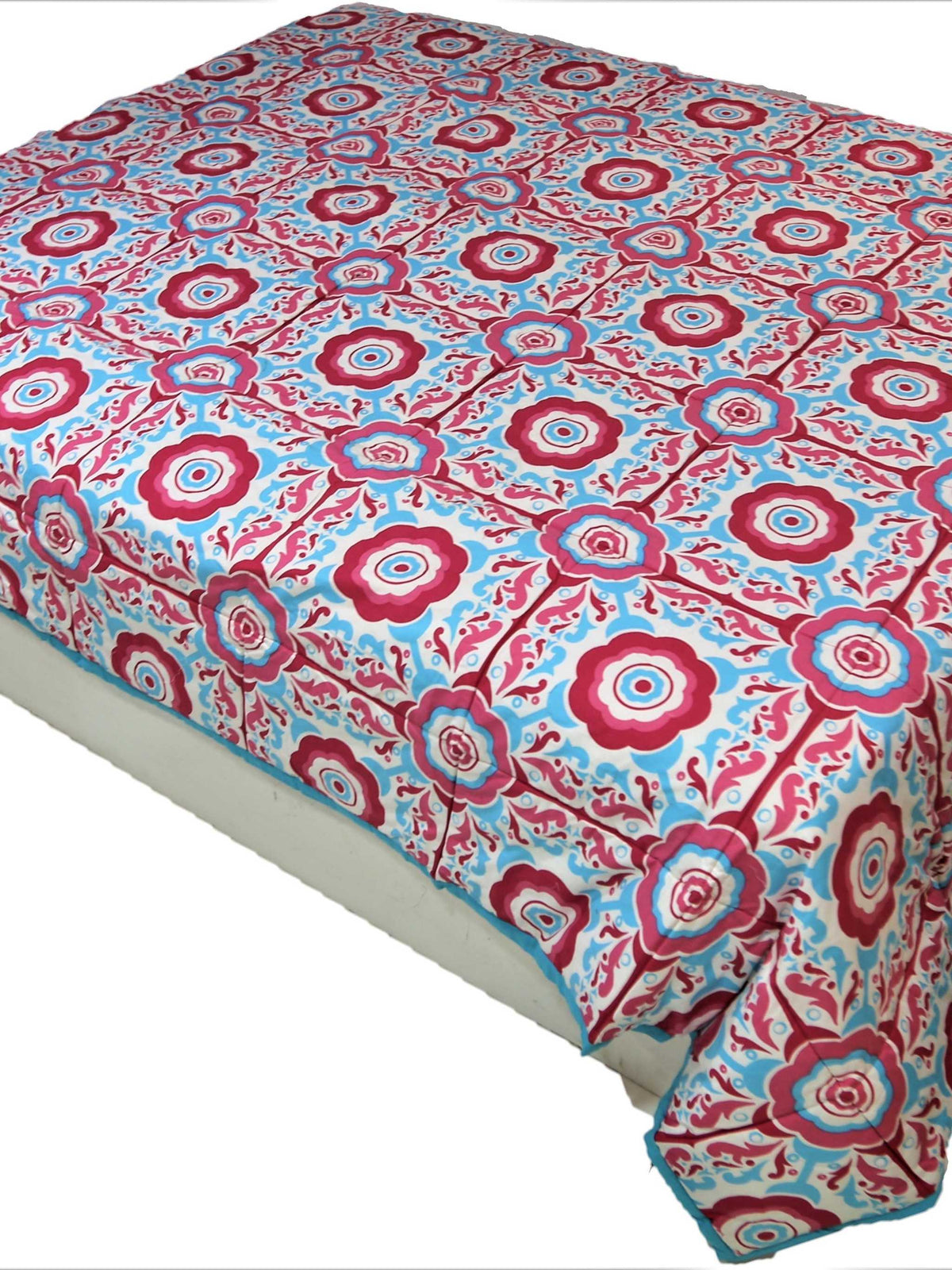 Printed(Pink) Reversible Cotton AC Quilt (90x108 Inch)-300GSM - Jagdish Store Online Since 1965