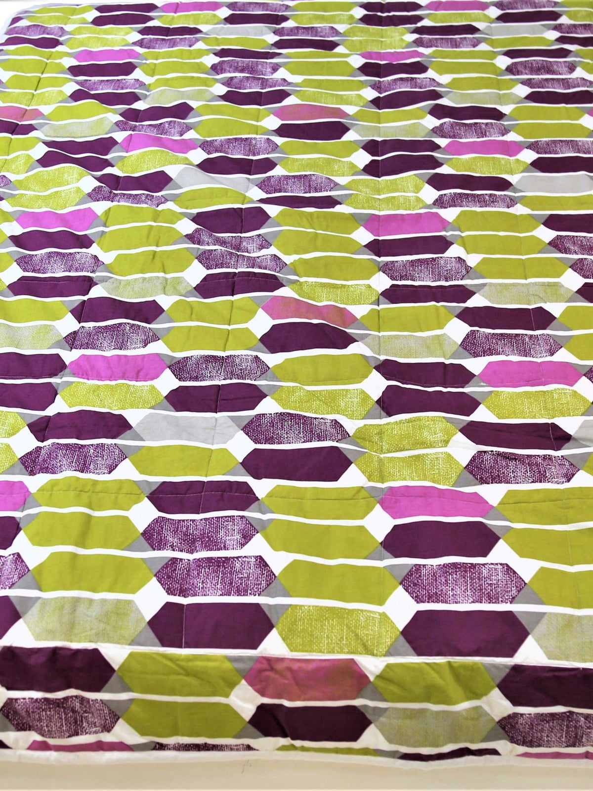 Purple Printed Cotton Quilt front view
