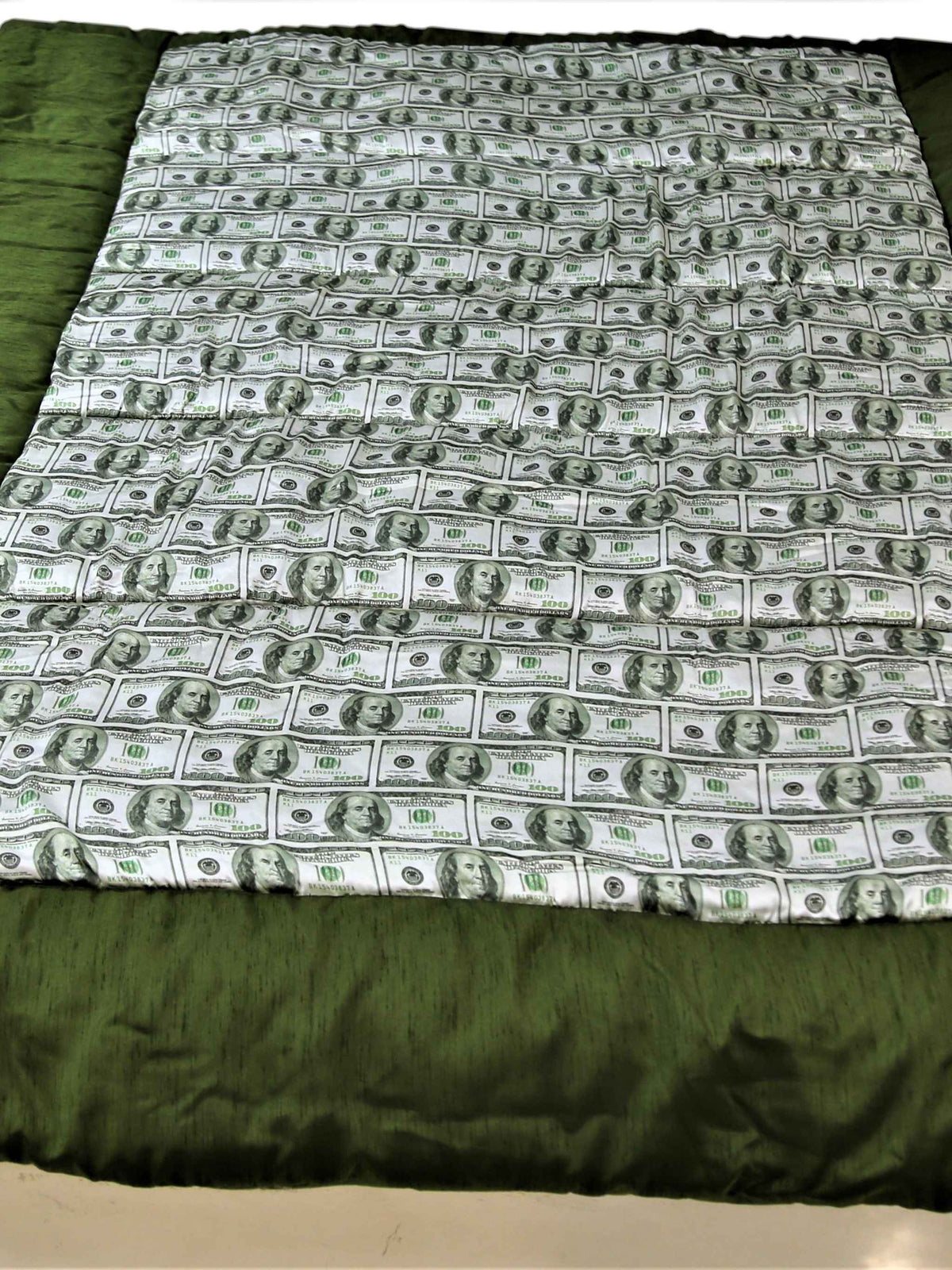 Cream Printed Polyester Quilt front view