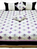 Purple Embroidered Silk Bedcover front view
