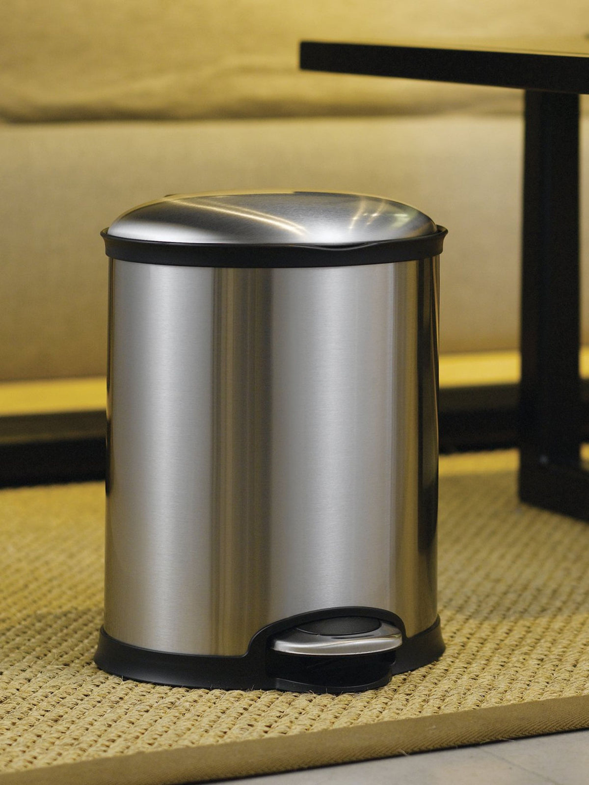 Grey Plain Dustbin front view