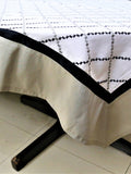 Black Embroidered Polyester Table Cover front view