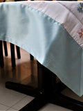 Brown Embroidered Satin Table Cover front view