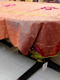 Brown Patchwork Velvet Table Cover front view