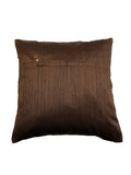 Brown Patchwork Polyester Cushion Cover front view