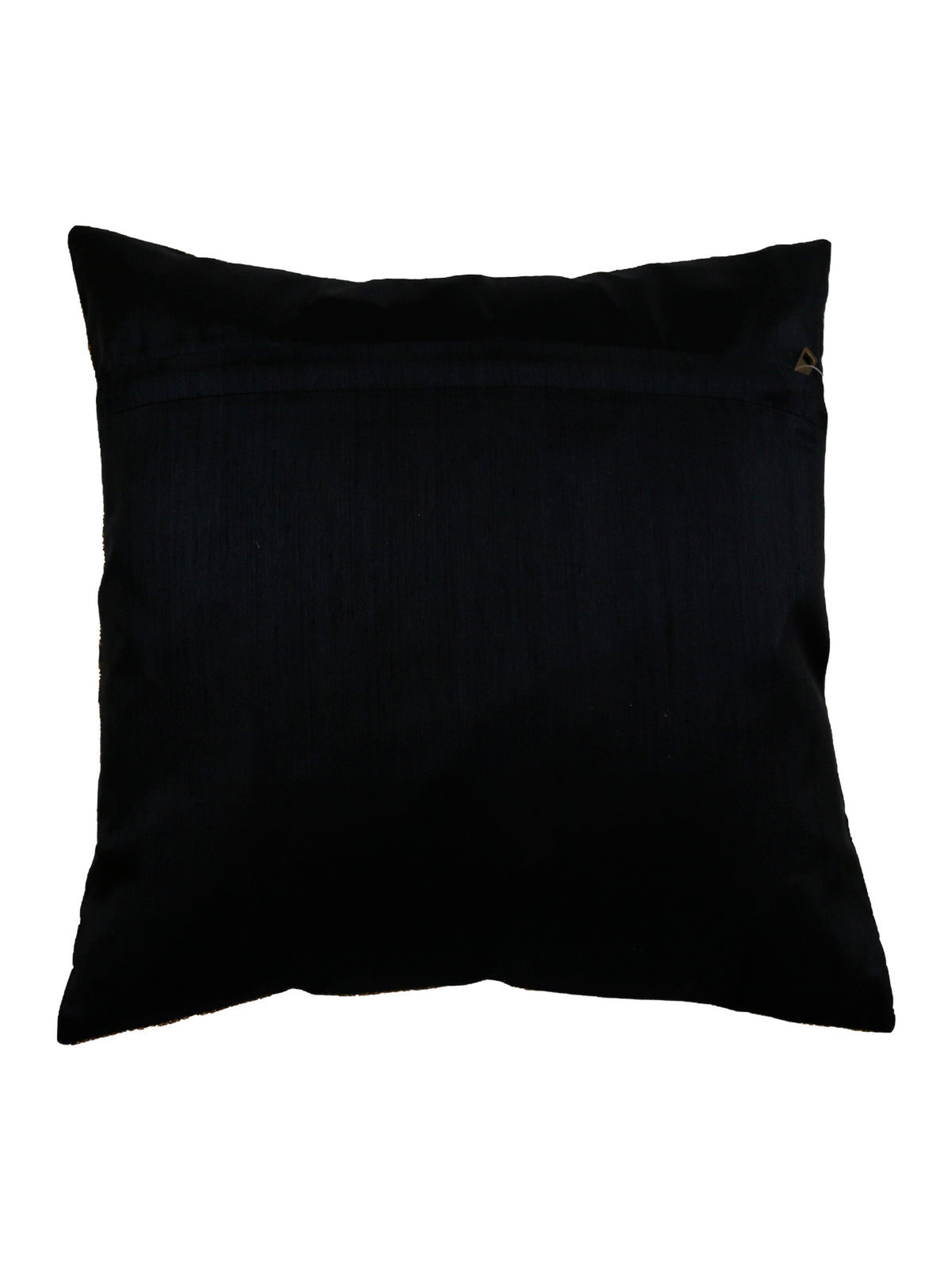 Plain black silk reverse of the gold brocade cushion cover