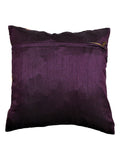 Purple Brocade Dupion Silk Cushion Cover front view