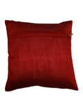Maroon Brocade Dupion Silk Cushion Cover front view