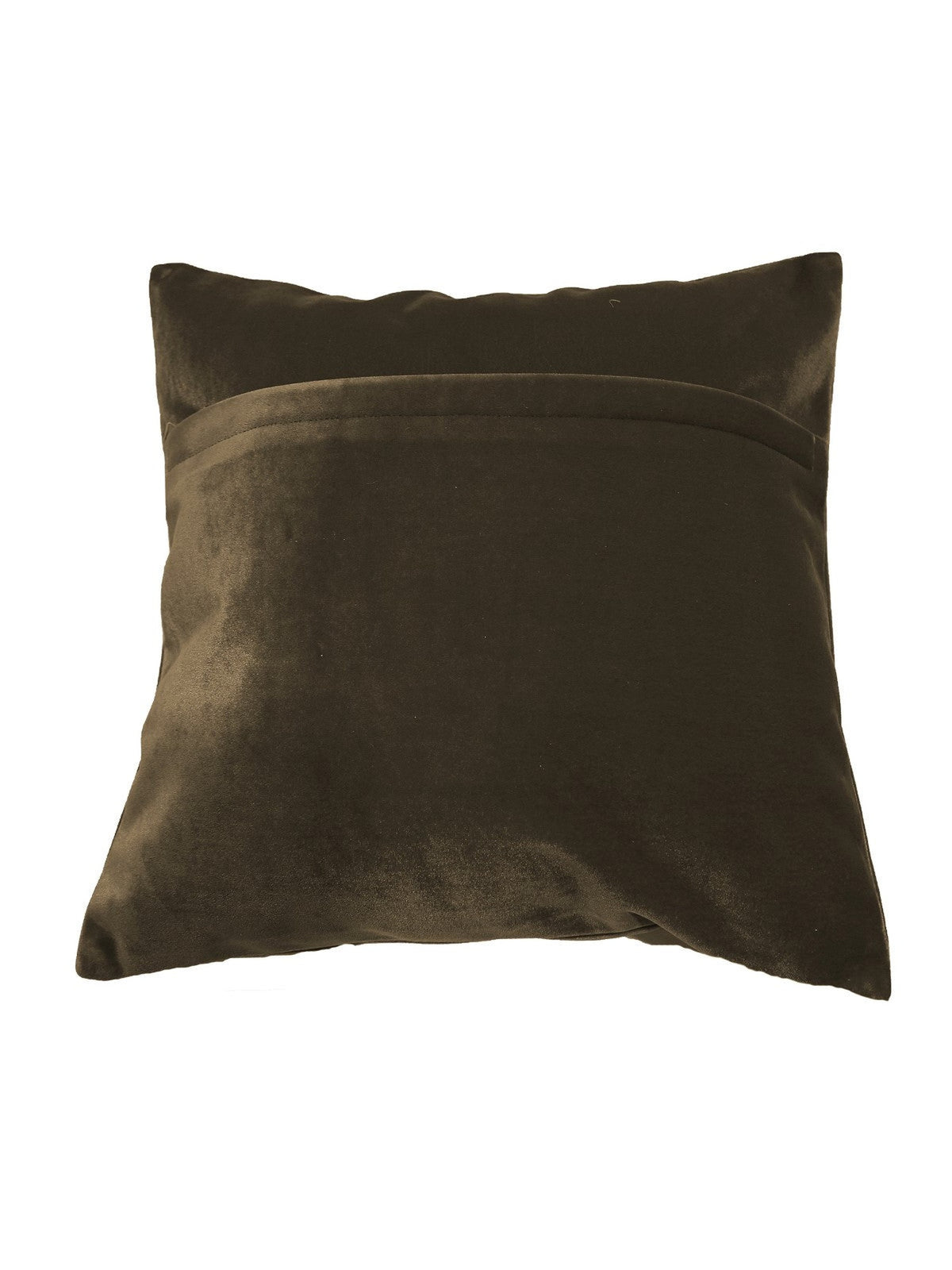 Plain olive green velvet reverse with concealed zip