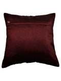 Maroon Patchwork Dupion Silk Cushion Cover front view