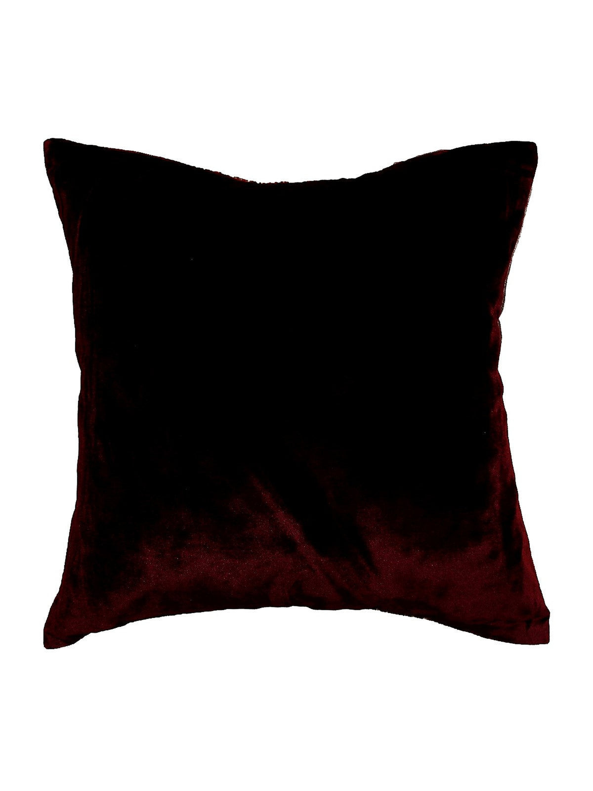 Plain dark maroon velvet reverse, concealed zip