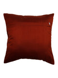Brown Embroidered Dupion Silk Cushion Cover front view