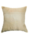 Cream Embroidered Polyester Cushion Cover front view