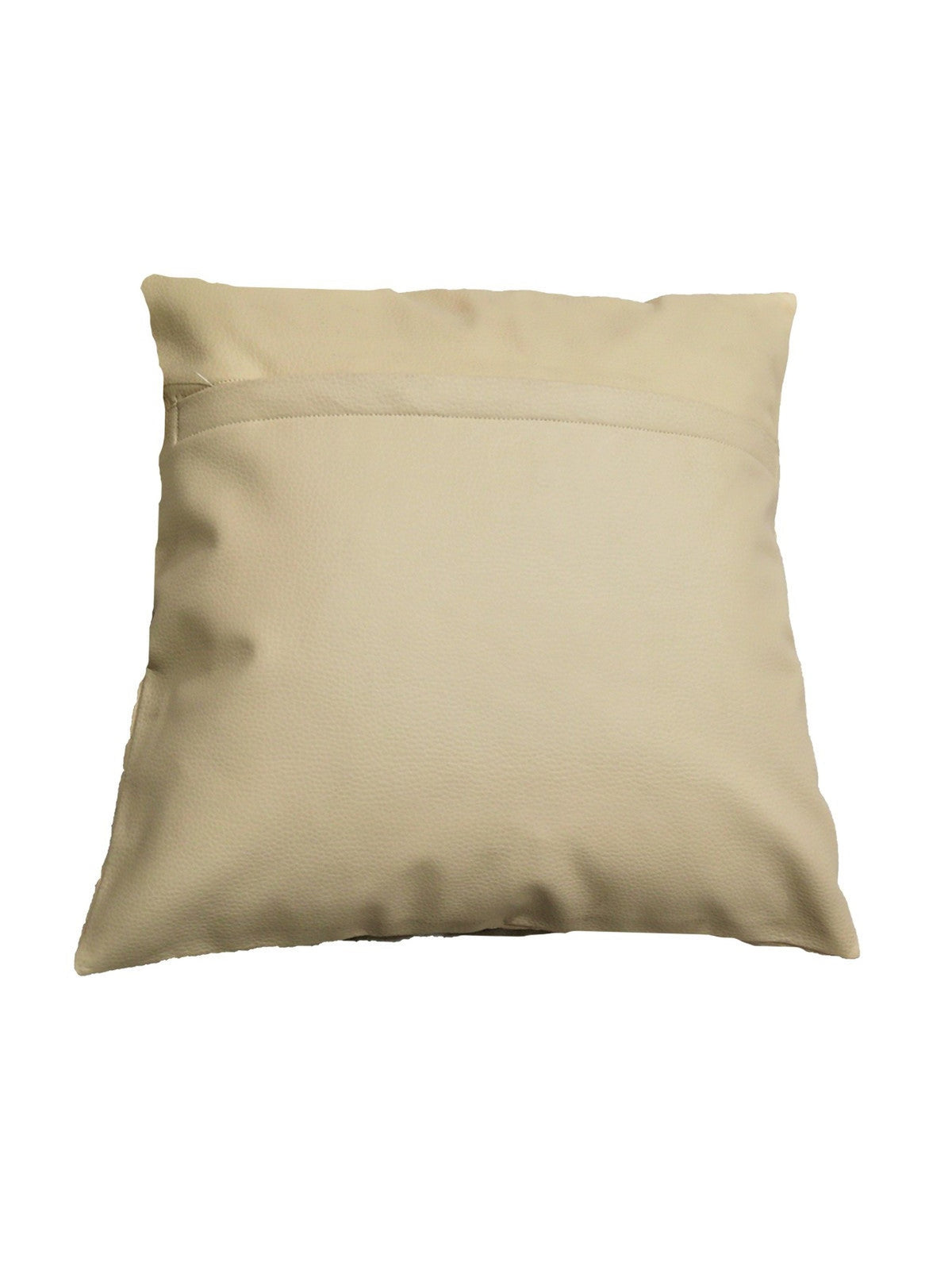 Plain cream faux leather reverse with concealed zip