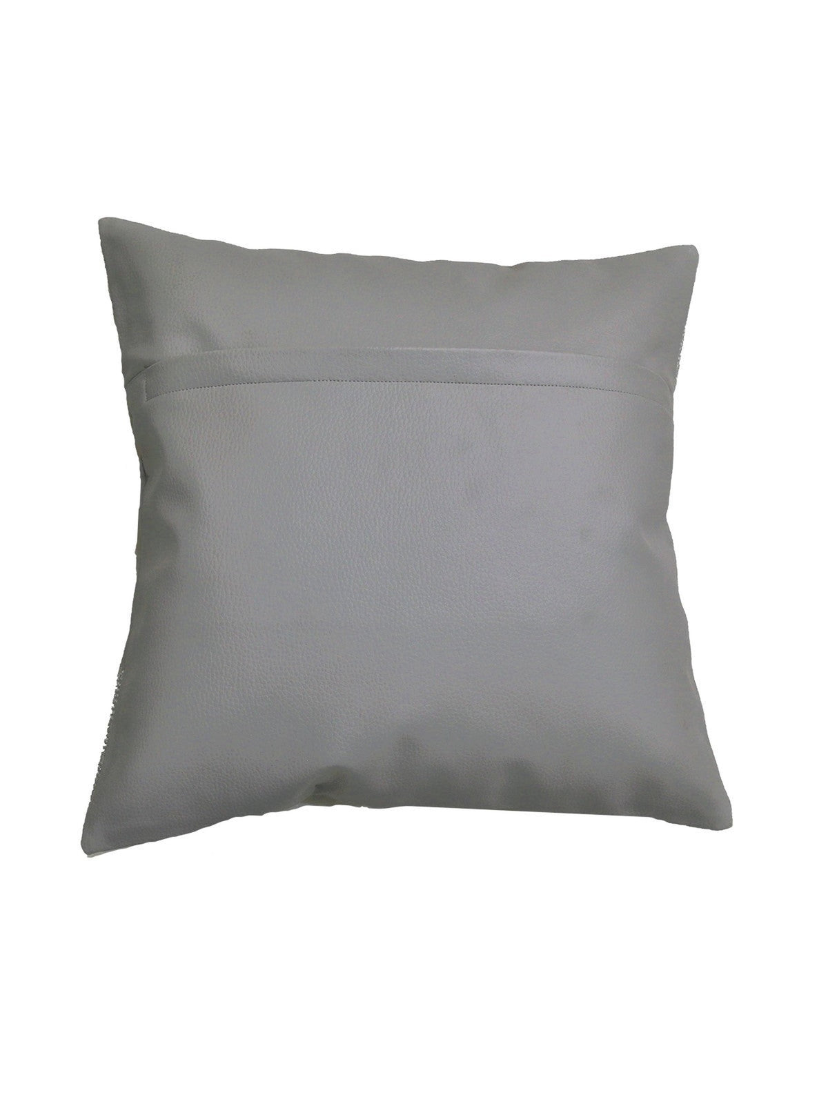 Plain grey faux leather reverse with concealed zip