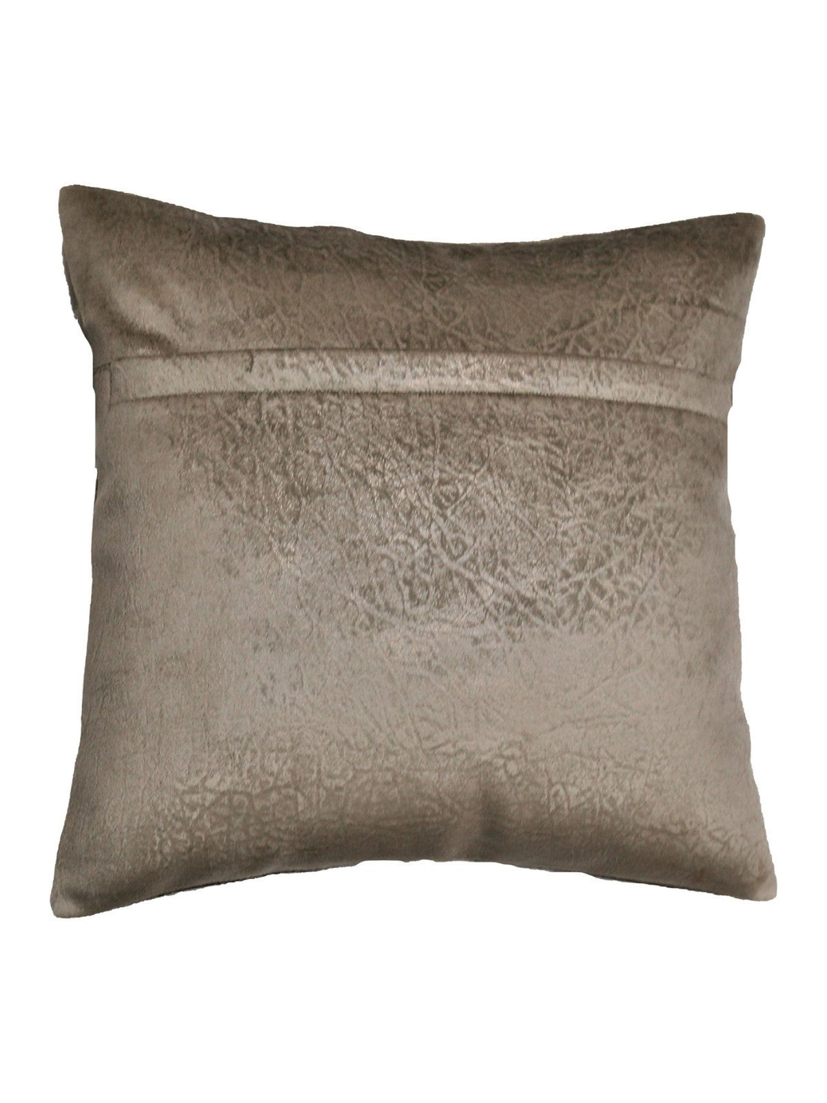Same taupe-grey crackled texture on the reverse, concealed zip