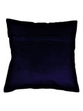 Blue Plain Velvet Cushion Cover front view