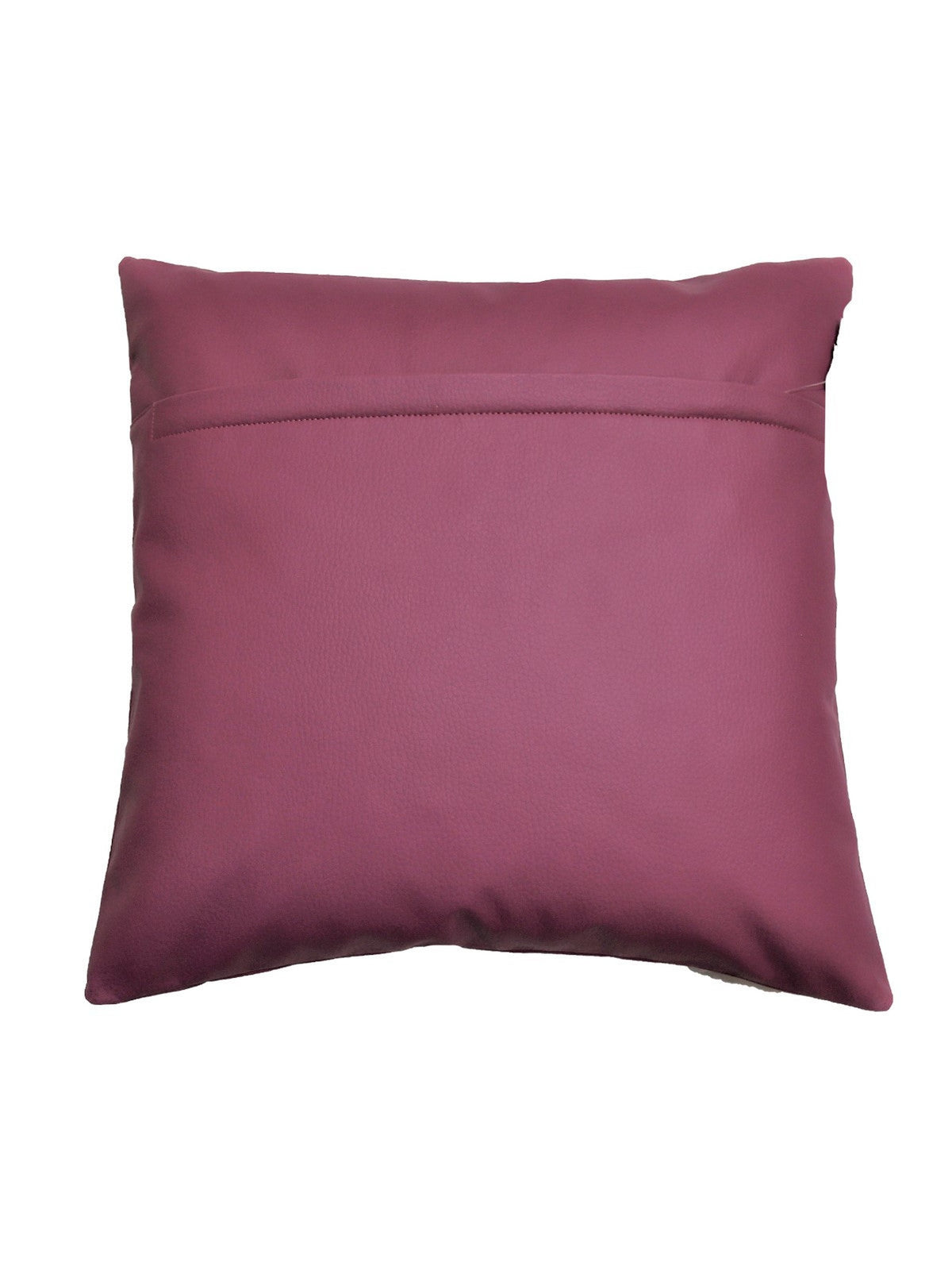 Plain dusty mauve-plum leather reverse with concealed zip