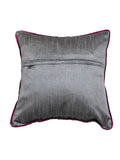 Grey Embroidered Polyester Cushion Cover front view