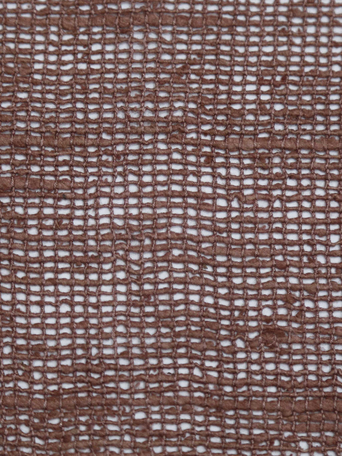 Terracotta silk upholstery fabric in an open sheer weave