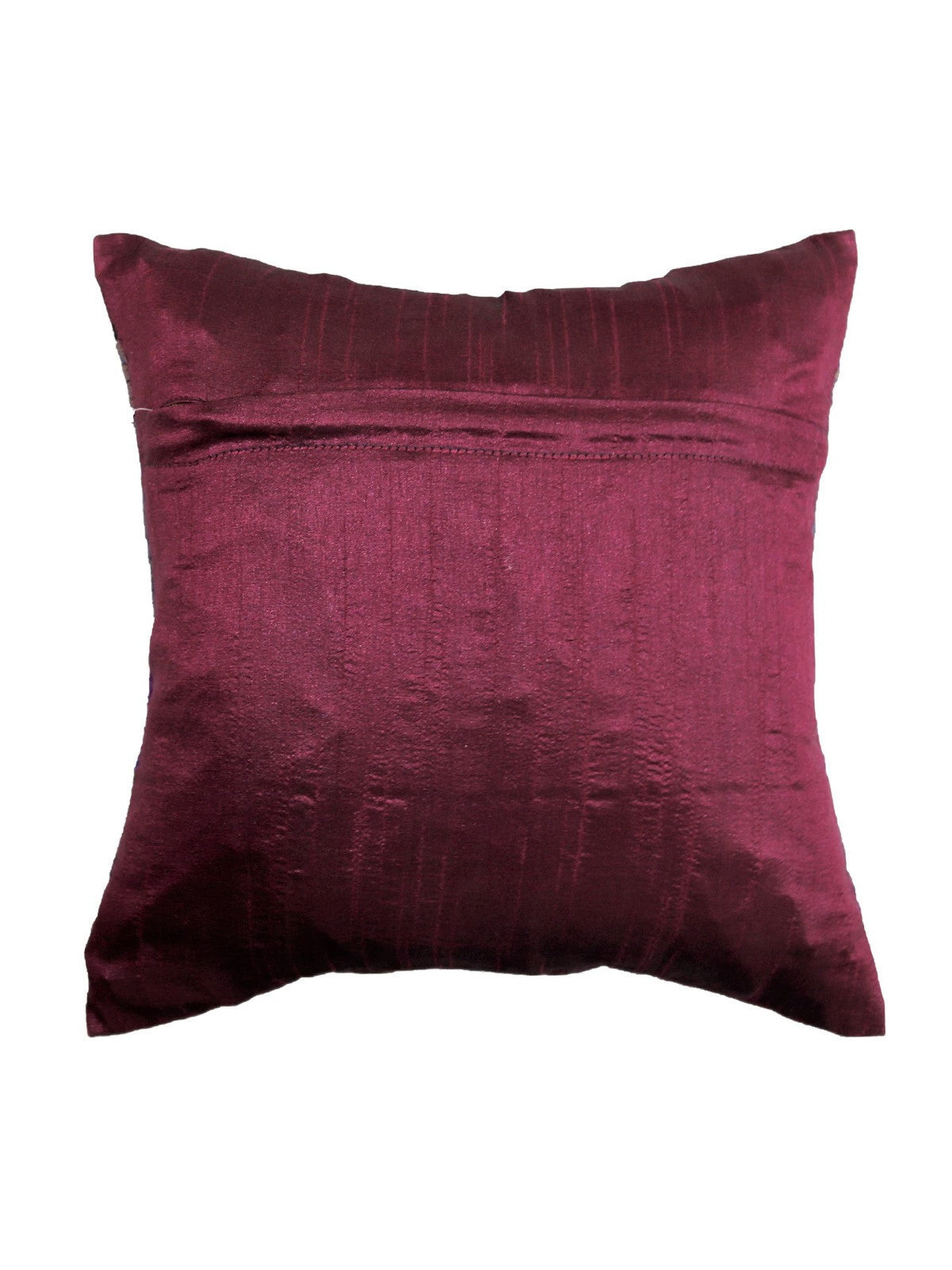 Magenta Brocade Polyester Cushion Covers 12x12 inch front view
