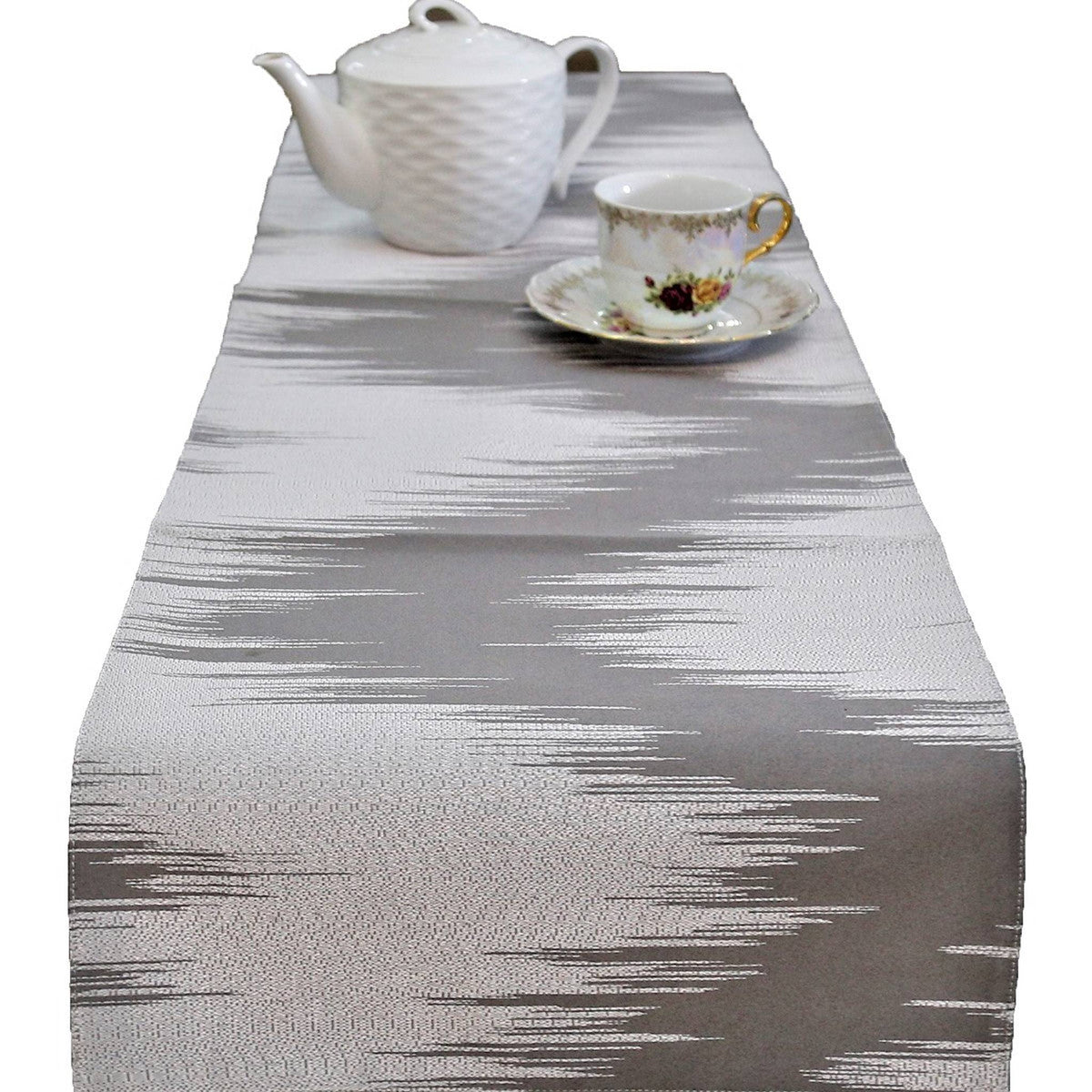 Grey Polyester Table Runner 13x48 front view