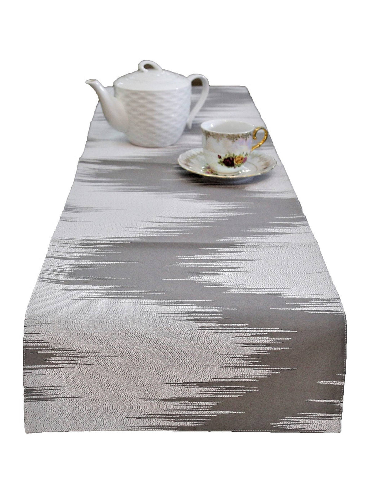 Grey Polyester Table Runner 13x48 front view