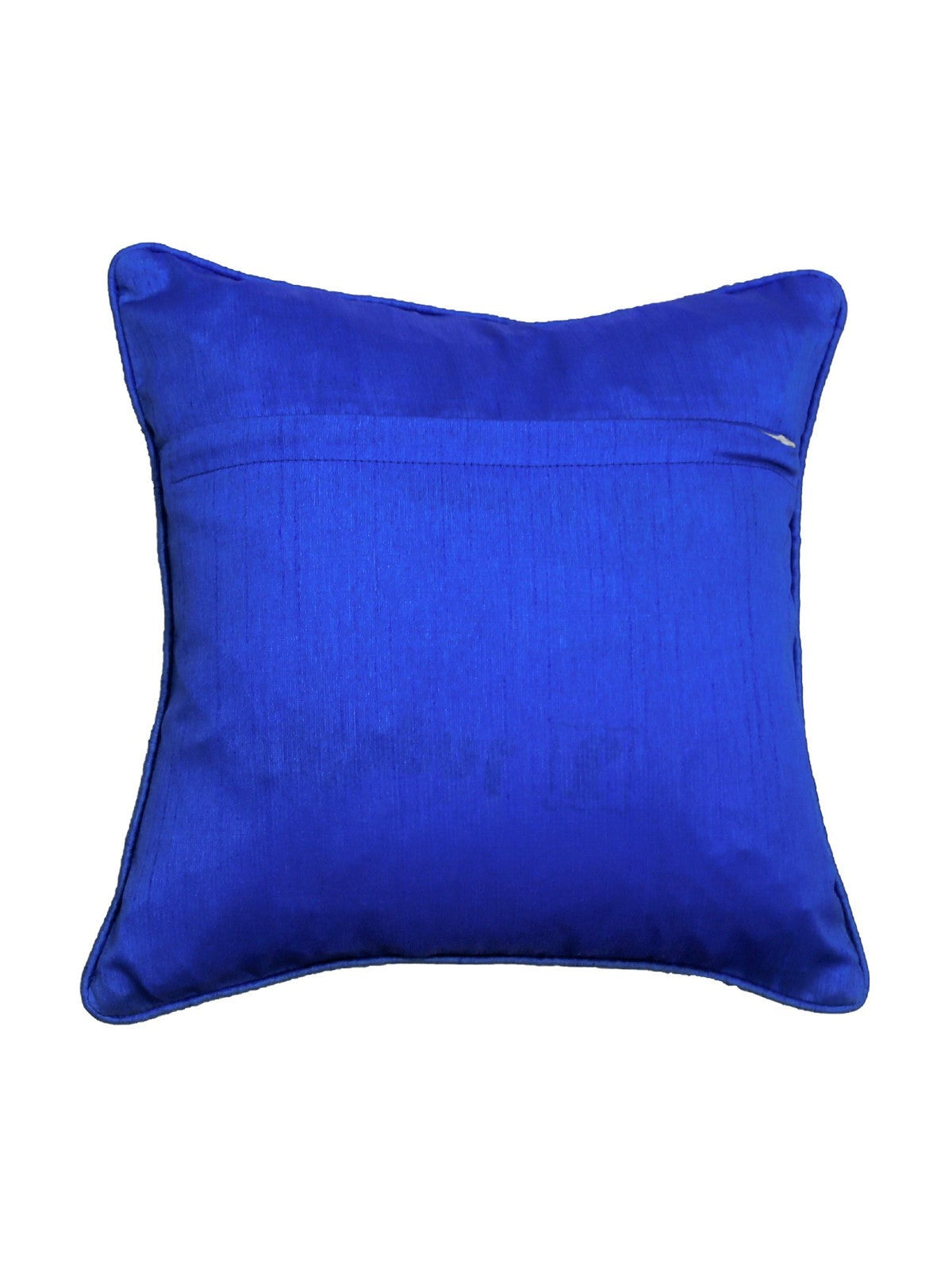 Blue Brocade Polyester Cushion Covers 12x12 inch front view