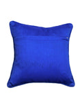 Blue Brocade Polyester Cushion Covers 12x12 inch front view