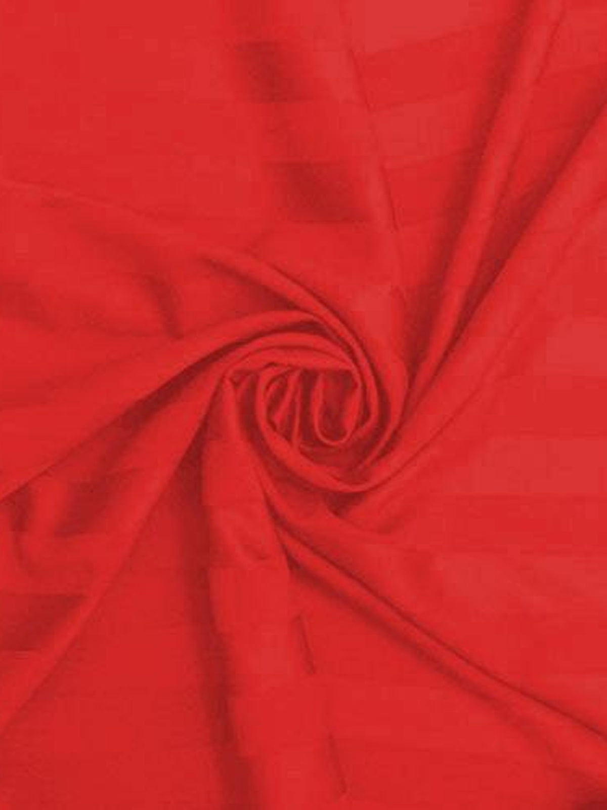 Red cotton duvet cover with a woven self-stripe for a single bed