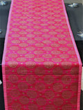 Pink Dupion Silk Table Runner 13 X 78 inch front view