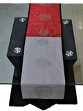 Green Sequin Work Dupion Silk Table Runner 14x108 inch front view